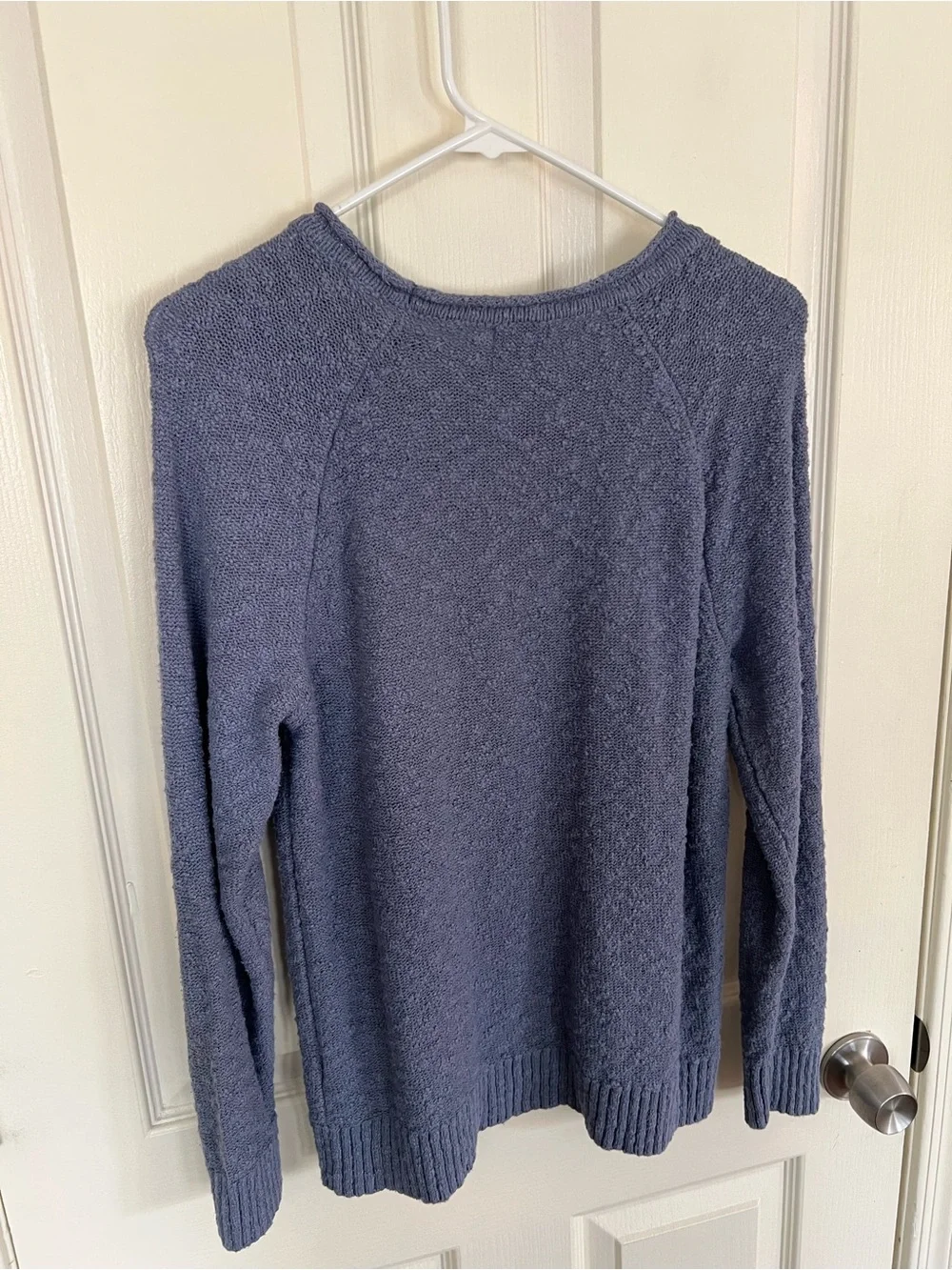 L.L.Bean Cotton Knit Sweater Blue Cottagecore Grandpa Coastal